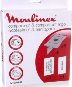 Moulinex Stofzuigerzak Papier 6 stuks + 1 Mf MO1523, Mini Space 1 Doos a 6 +1M